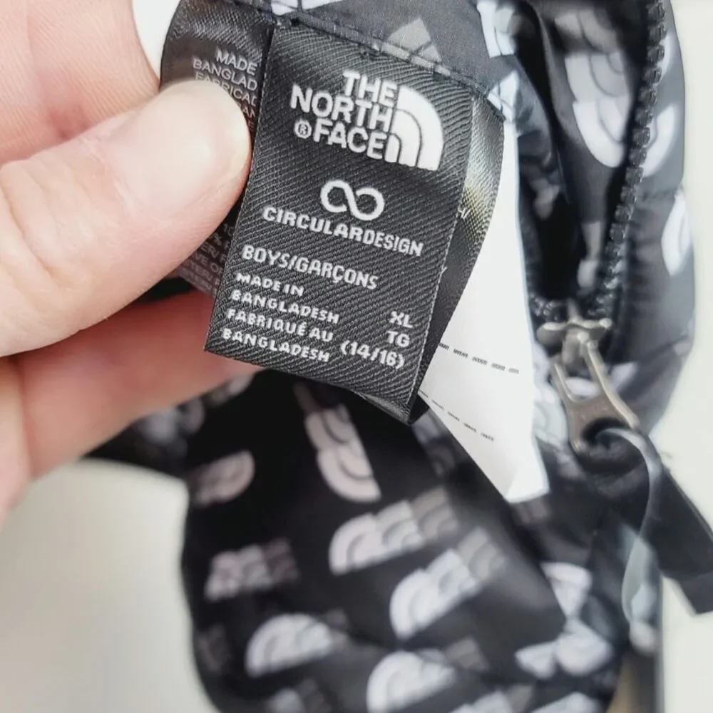 The North Face Reverse Shasta Full Zip Hooded Jacket in Black Vector Field sz XL
